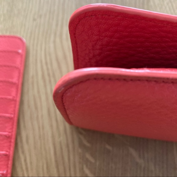 👜Danier Coral Pebbled Leather Two Piece Wallet (removable card coin wallet)👜 - Picture 7 of 11
